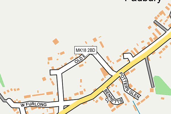 MK18 2BD map - OS OpenMap – Local (Ordnance Survey)