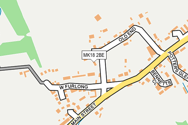 MK18 2BE map - OS OpenMap – Local (Ordnance Survey)