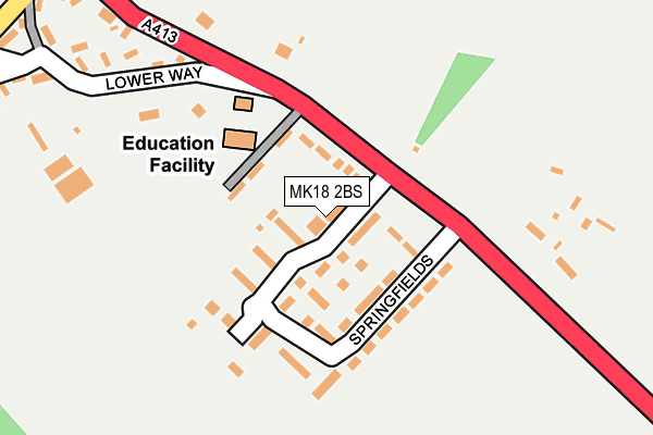 MK18 2BS map - OS OpenMap – Local (Ordnance Survey)