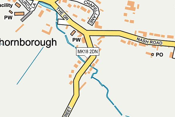 MK18 2DN map - OS OpenMap – Local (Ordnance Survey)