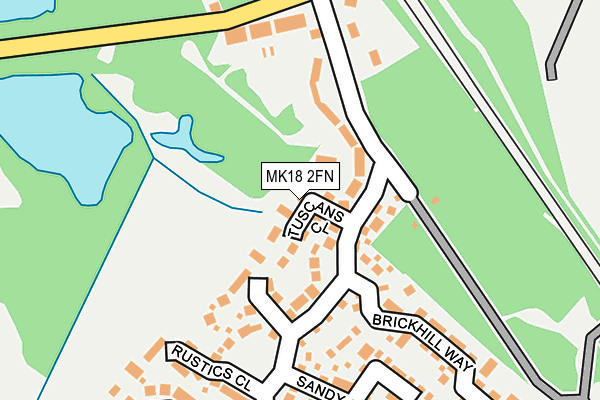 MK18 2FN map - OS OpenMap – Local (Ordnance Survey)