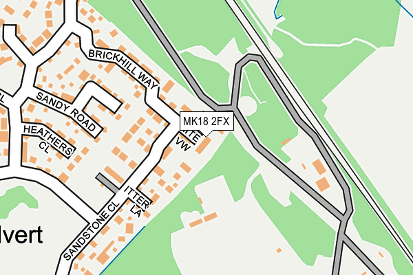 MK18 2FX map - OS OpenMap – Local (Ordnance Survey)