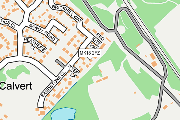 MK18 2FZ map - OS OpenMap – Local (Ordnance Survey)