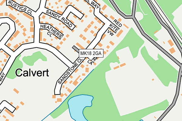 MK18 2GA map - OS OpenMap – Local (Ordnance Survey)