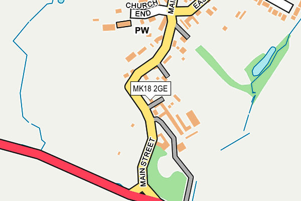 MK18 2GE map - OS OpenMap – Local (Ordnance Survey)