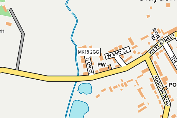 MK18 2GG map - OS OpenMap – Local (Ordnance Survey)