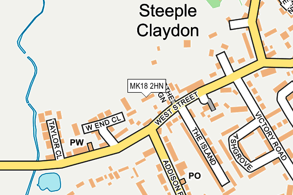 MK18 2HN map - OS OpenMap – Local (Ordnance Survey)