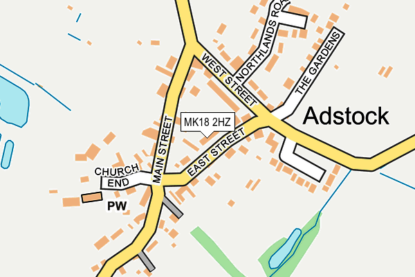 MK18 2HZ map - OS OpenMap – Local (Ordnance Survey)