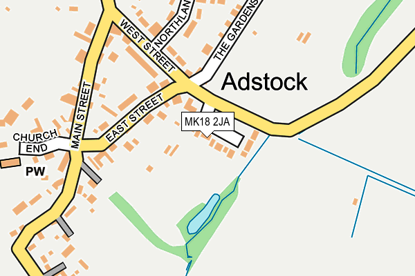 MK18 2JA map - OS OpenMap – Local (Ordnance Survey)