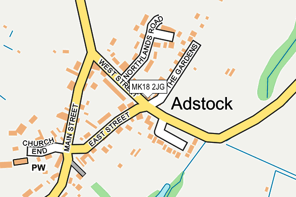 MK18 2JG map - OS OpenMap – Local (Ordnance Survey)