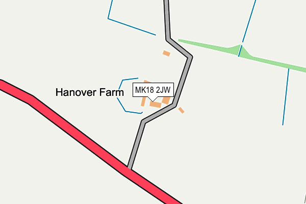 MK18 2JW map - OS OpenMap – Local (Ordnance Survey)