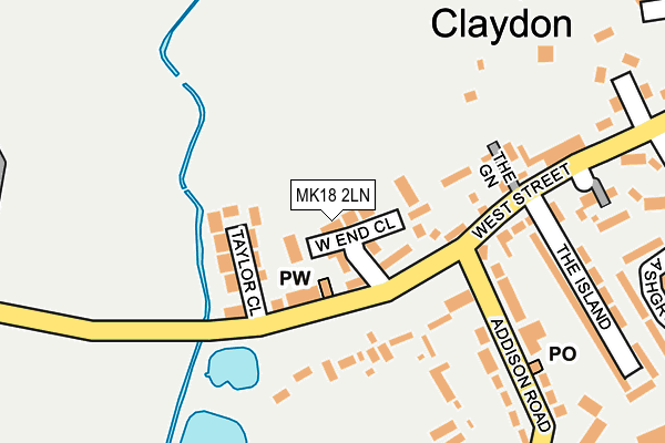 MK18 2LN map - OS OpenMap – Local (Ordnance Survey)