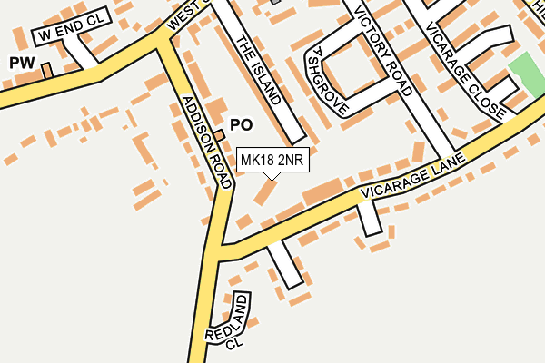 MK18 2NR map - OS OpenMap – Local (Ordnance Survey)