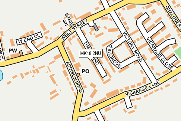 MK18 2NU map - OS OpenMap – Local (Ordnance Survey)