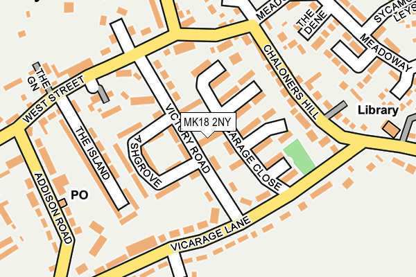 MK18 2NY map - OS OpenMap – Local (Ordnance Survey)