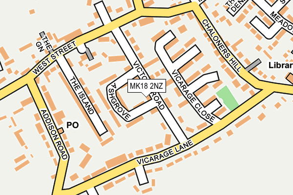 MK18 2NZ map - OS OpenMap – Local (Ordnance Survey)