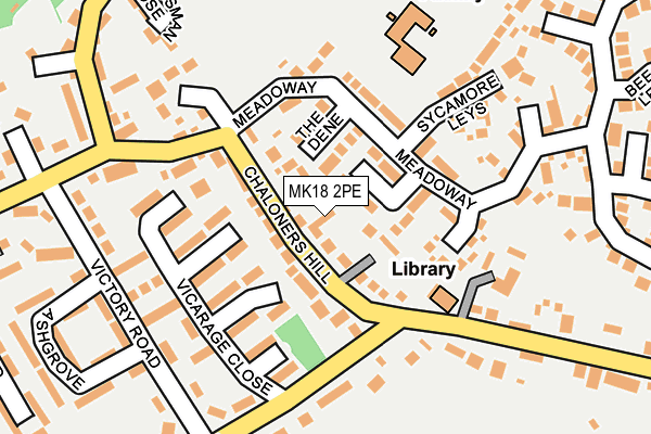 MK18 2PE map - OS OpenMap – Local (Ordnance Survey)