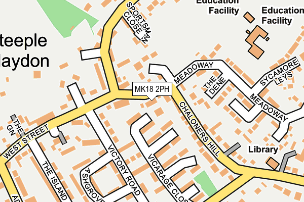 MK18 2PH map - OS OpenMap – Local (Ordnance Survey)