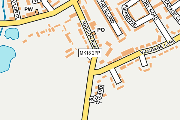 MK18 2PP map - OS OpenMap – Local (Ordnance Survey)