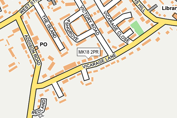 MK18 2PR map - OS OpenMap – Local (Ordnance Survey)