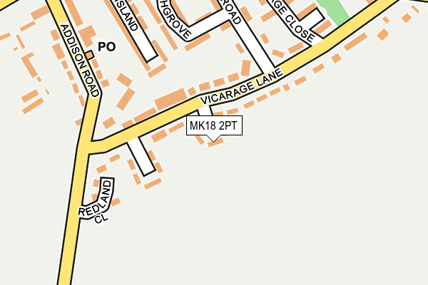 MK18 2PT map - OS OpenMap – Local (Ordnance Survey)