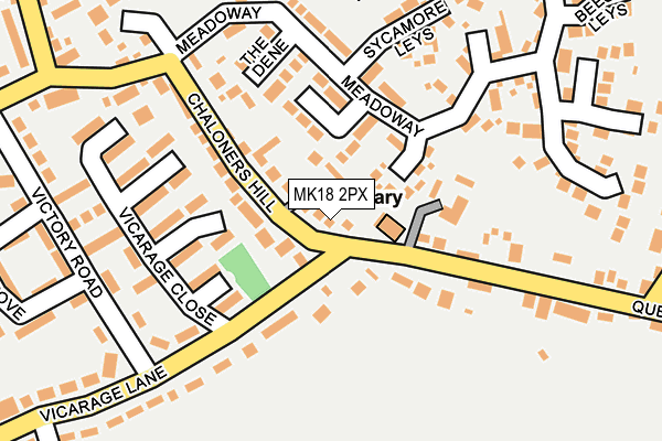 MK18 2PX map - OS OpenMap – Local (Ordnance Survey)