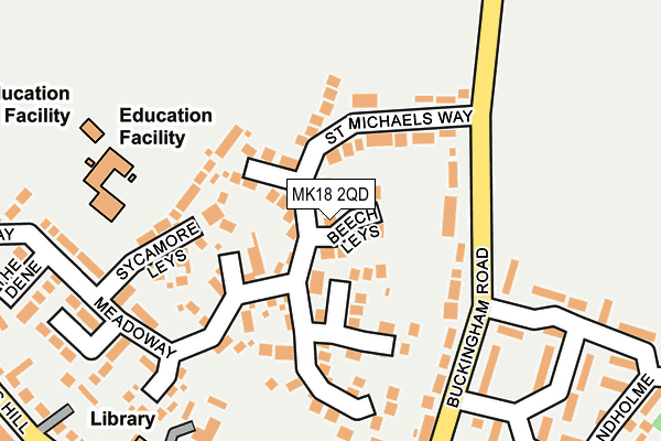 MK18 2QD map - OS OpenMap – Local (Ordnance Survey)