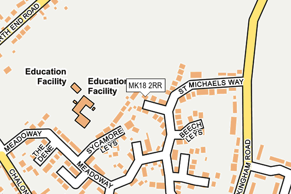 MK18 2RR map - OS OpenMap – Local (Ordnance Survey)