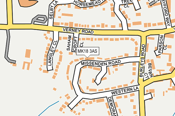 MK18 3AS map - OS OpenMap – Local (Ordnance Survey)