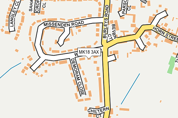 MK18 3AX map - OS OpenMap – Local (Ordnance Survey)