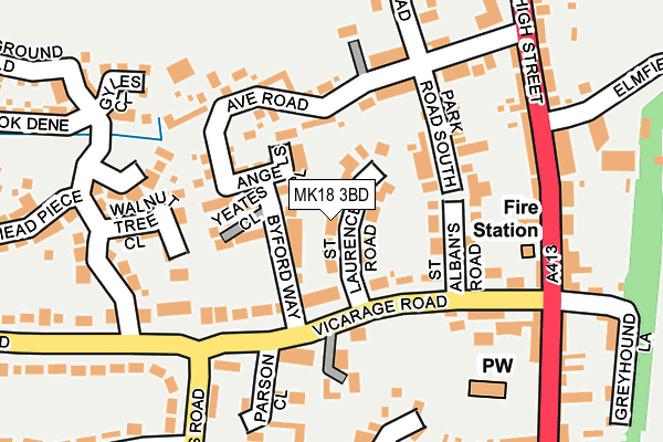 MK18 3BD map - OS OpenMap – Local (Ordnance Survey)