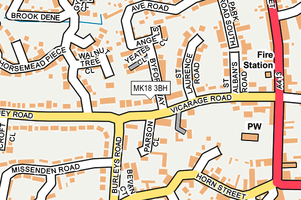 MK18 3BH map - OS OpenMap – Local (Ordnance Survey)