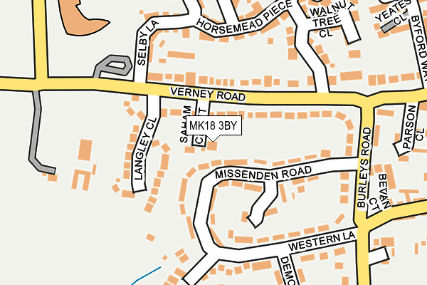 MK18 3BY map - OS OpenMap – Local (Ordnance Survey)