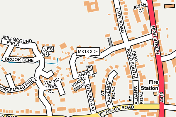 MK18 3DF map - OS OpenMap – Local (Ordnance Survey)