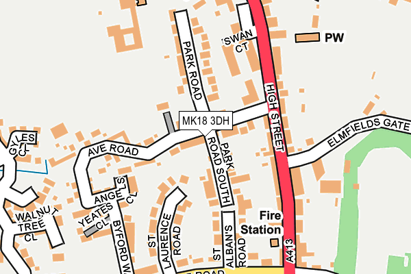 MK18 3DH map - OS OpenMap – Local (Ordnance Survey)