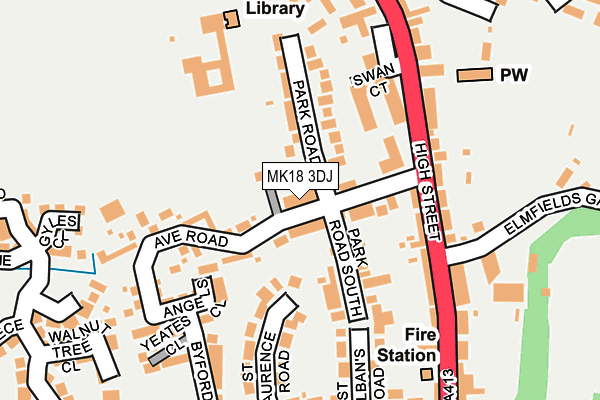 MK18 3DJ map - OS OpenMap – Local (Ordnance Survey)