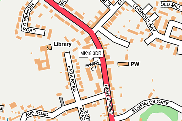 MK18 3DR map - OS OpenMap – Local (Ordnance Survey)