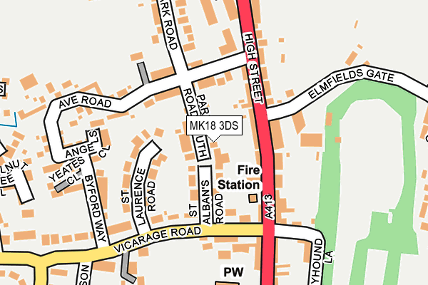 MK18 3DS map - OS OpenMap – Local (Ordnance Survey)
