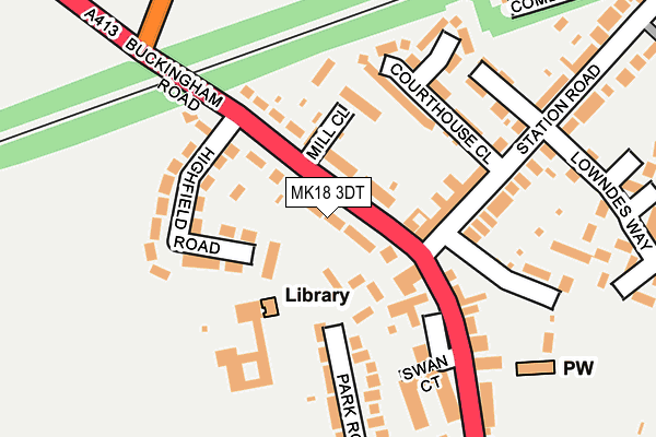 MK18 3DT map - OS OpenMap – Local (Ordnance Survey)