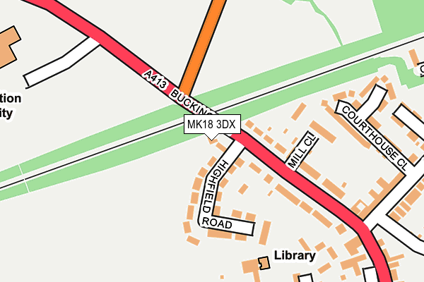 MK18 3DX map - OS OpenMap – Local (Ordnance Survey)