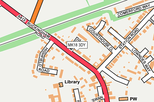 MK18 3DY map - OS OpenMap – Local (Ordnance Survey)