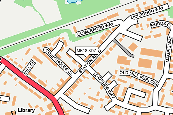 MK18 3DZ map - OS OpenMap – Local (Ordnance Survey)