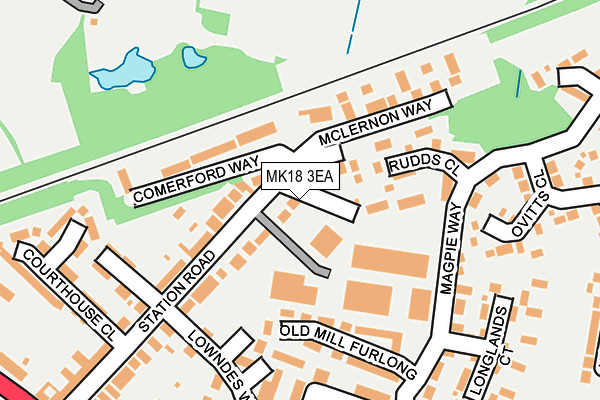 MK18 3EA map - OS OpenMap – Local (Ordnance Survey)