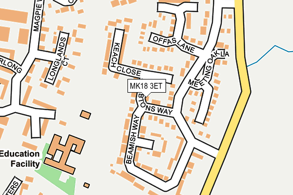 MK18 3ET map - OS OpenMap – Local (Ordnance Survey)