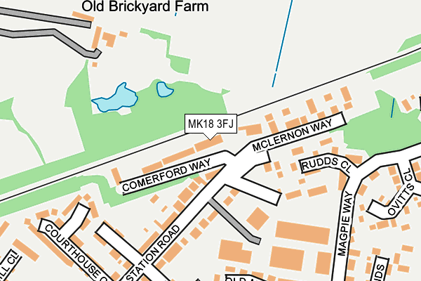 MK18 3FJ map - OS OpenMap – Local (Ordnance Survey)