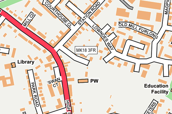 MK18 3FR map - OS OpenMap – Local (Ordnance Survey)