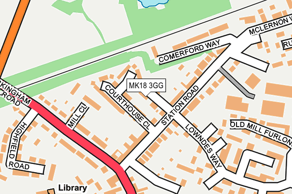 MK18 3GG map - OS OpenMap – Local (Ordnance Survey)