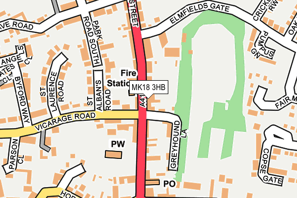 MK18 3HB map - OS OpenMap – Local (Ordnance Survey)