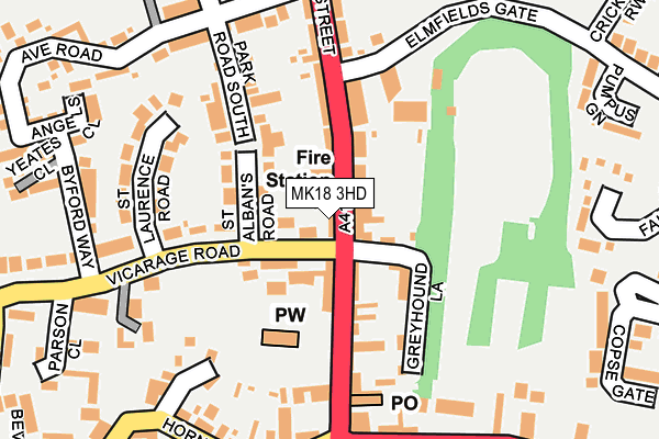 MK18 3HD map - OS OpenMap – Local (Ordnance Survey)