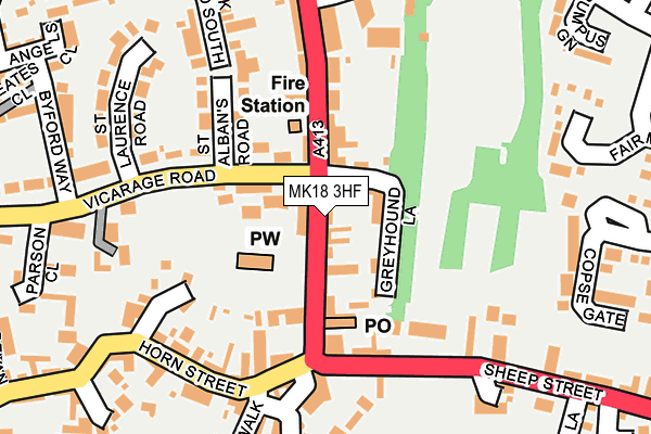 MK18 3HF map - OS OpenMap – Local (Ordnance Survey)